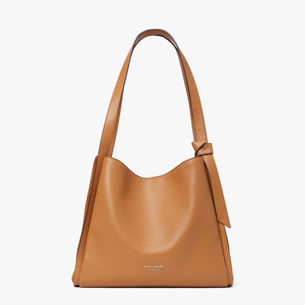 Kate Spade Knott Pebbled Leather & Suede Large Shoulder Bag - Bungalow - Picture 1 of 10